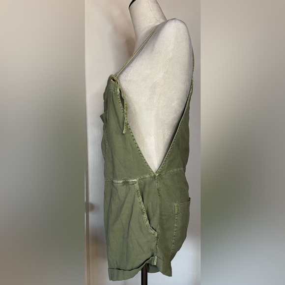 Billabong Casual Linen Romper Overall Beach Surf California Coastal Cowgirl - Picture 6 of 14